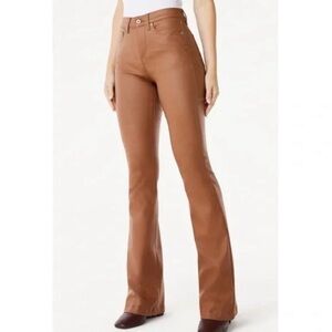 sofia by sofia vergara brown flare high rise Leather pants women’s size 8